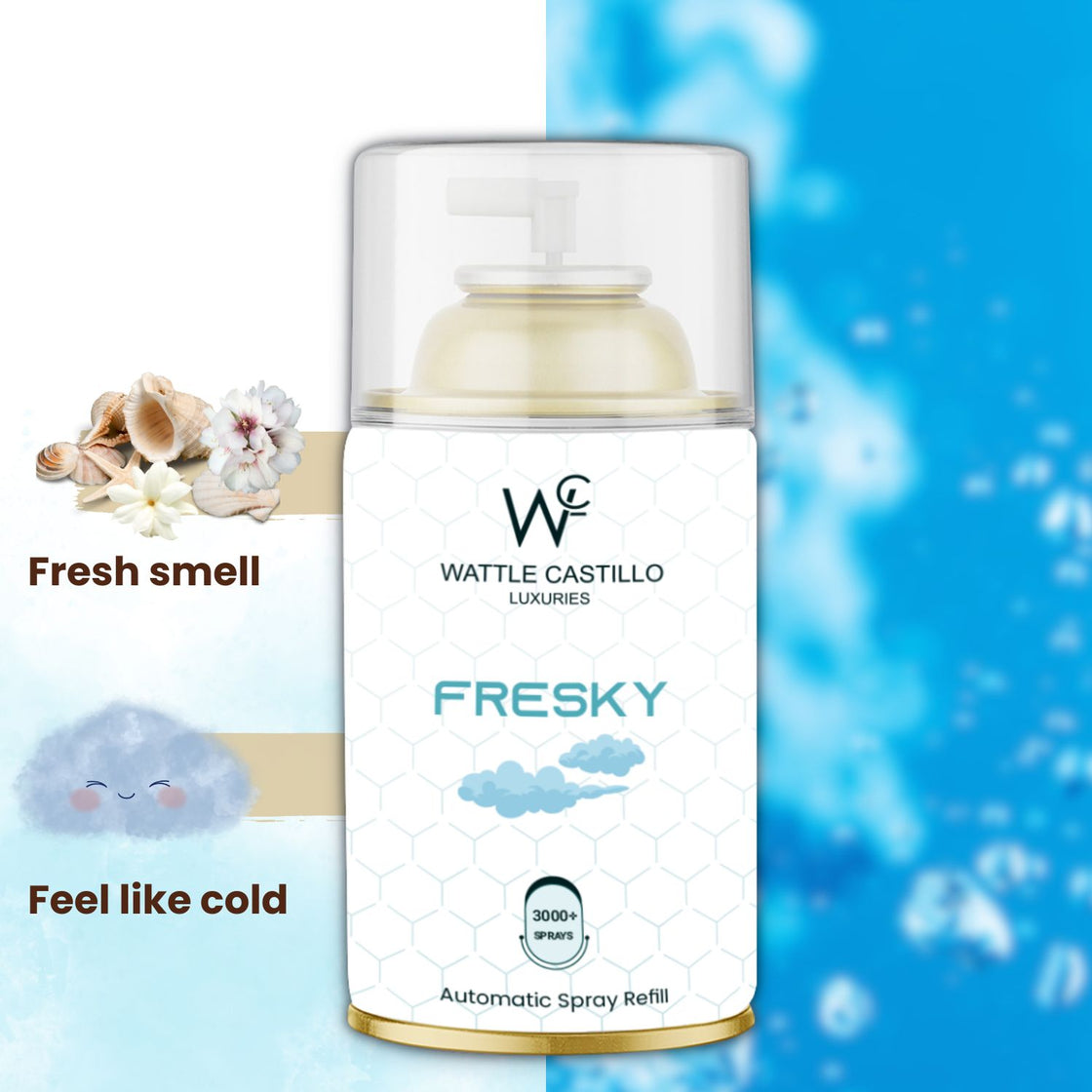Wattle castillo Fresky Automatic Room Fresheners Refill (2ml) & 3000+ Sprays Guaranteed Lasts up to 80 days