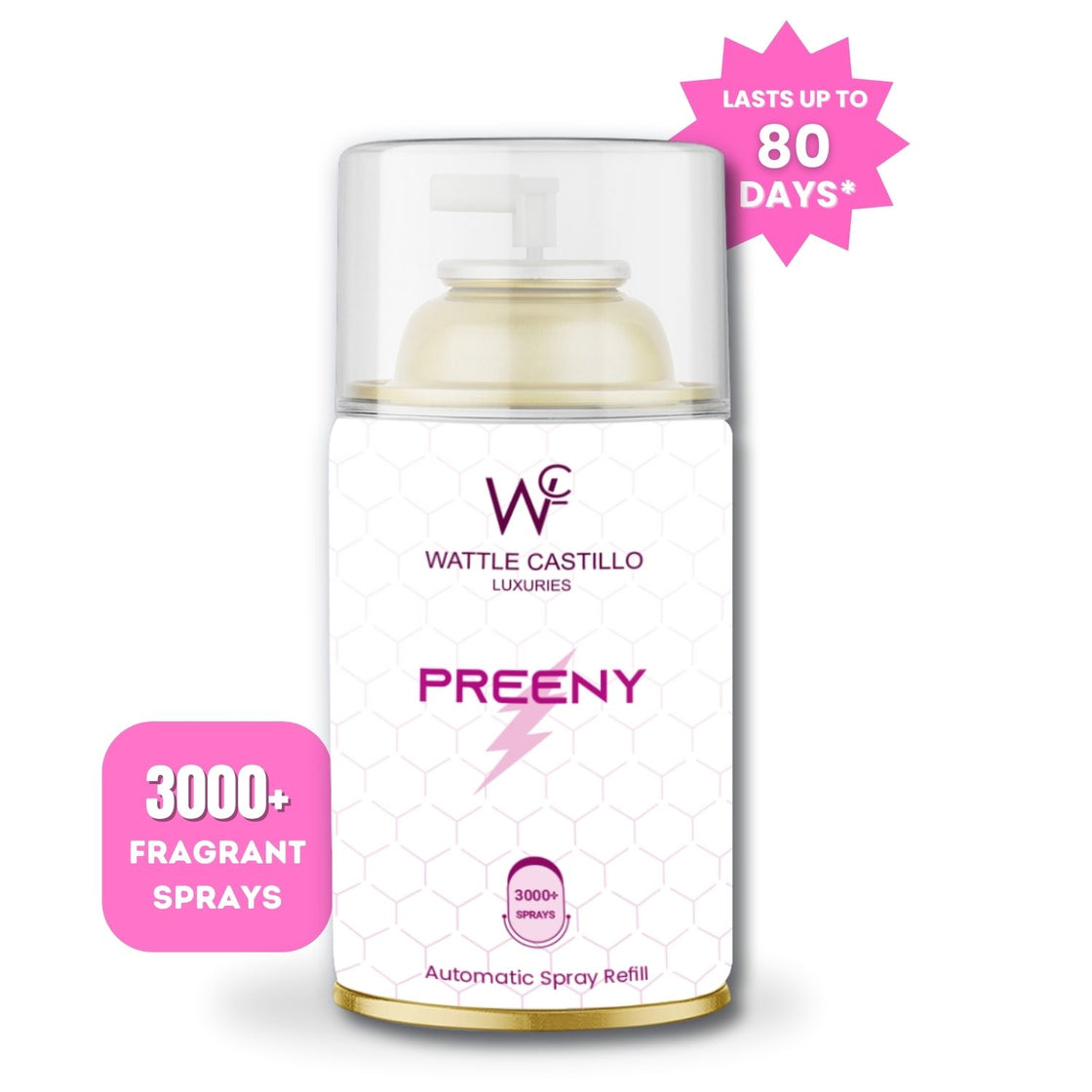 Wattle Castillo Preeny Automatic Room Fresheners Refill (265ml) & 3000+ Sprays Guaranteed Lasts up to 80 days