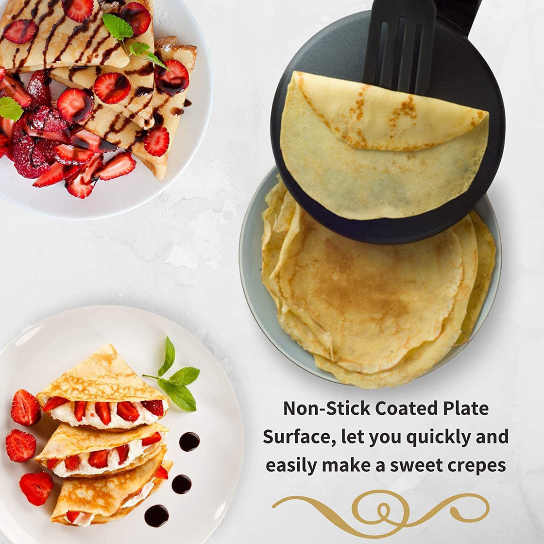 Dosa Maker Auto Power Off Electric Crepe Maker Hot Plate Cooktop Non-s –  Blowcy