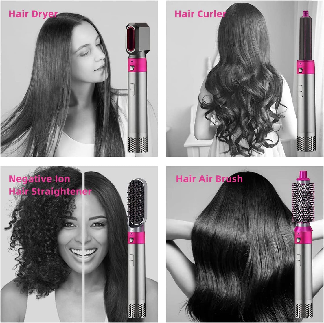 5 in 1 Hot Air Styler Hair straightener Dryer Comb Multifunctional Styling Tool for Curly Hair brush straightener for women Straightening Curling Drying Combing Scalp Massage Styling