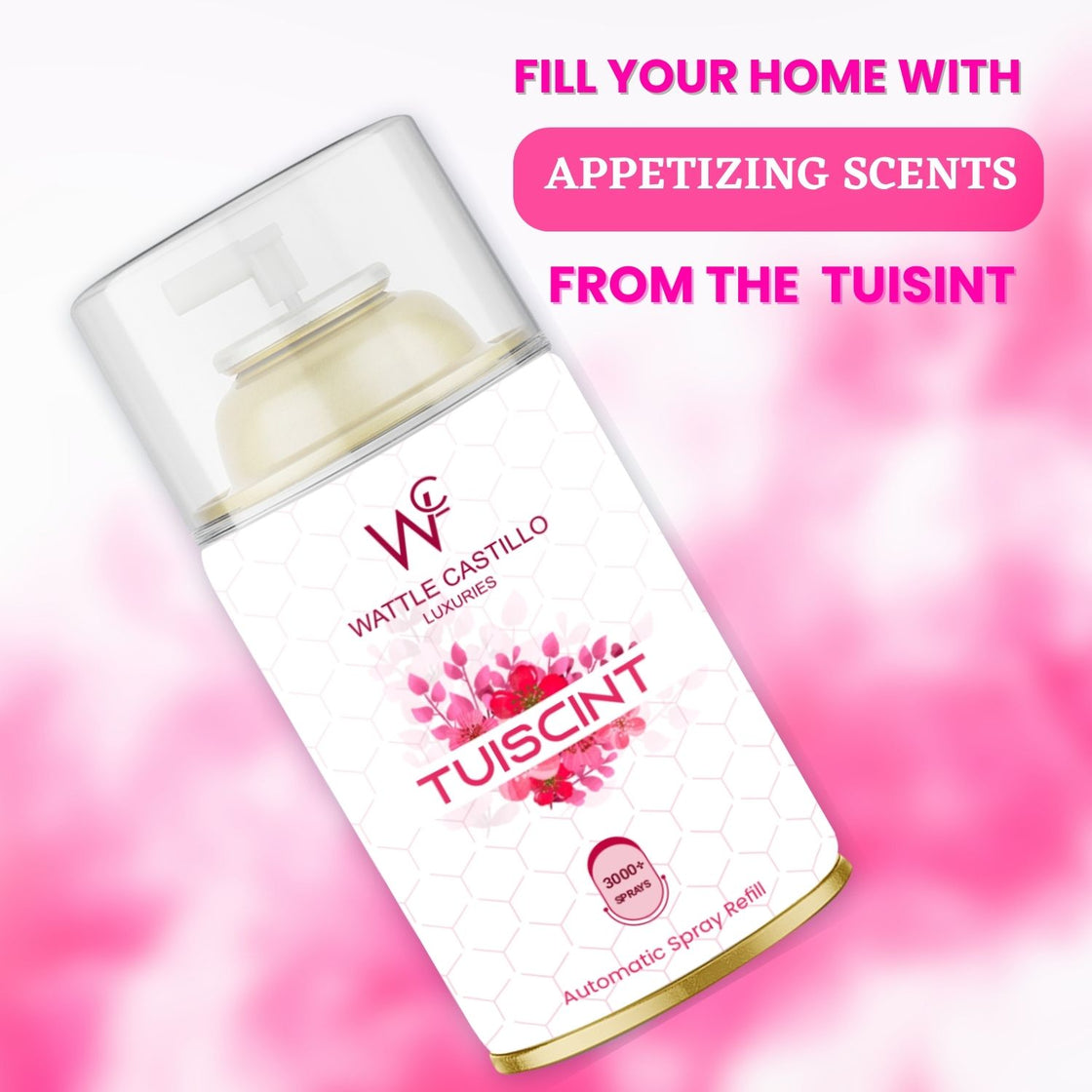 Wattle Castillo Tuiscint Automatic Room Fresheners Refill (265ml) & 3000+ Sprays Guaranteed Lasts up to 80 days