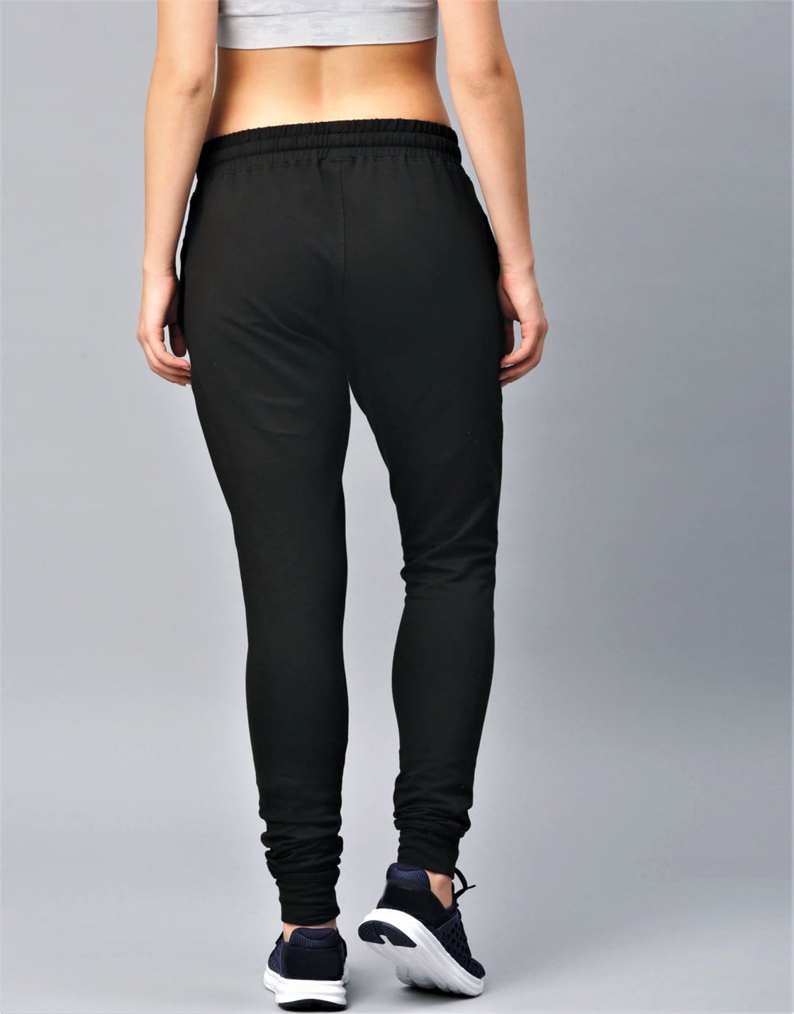 Women Black Polyester Pants