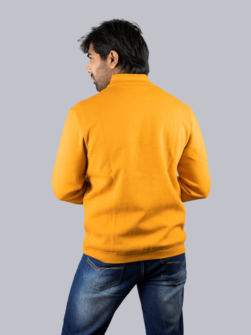 Men's Full Sleeve Regular Fit Mustard Jacket.