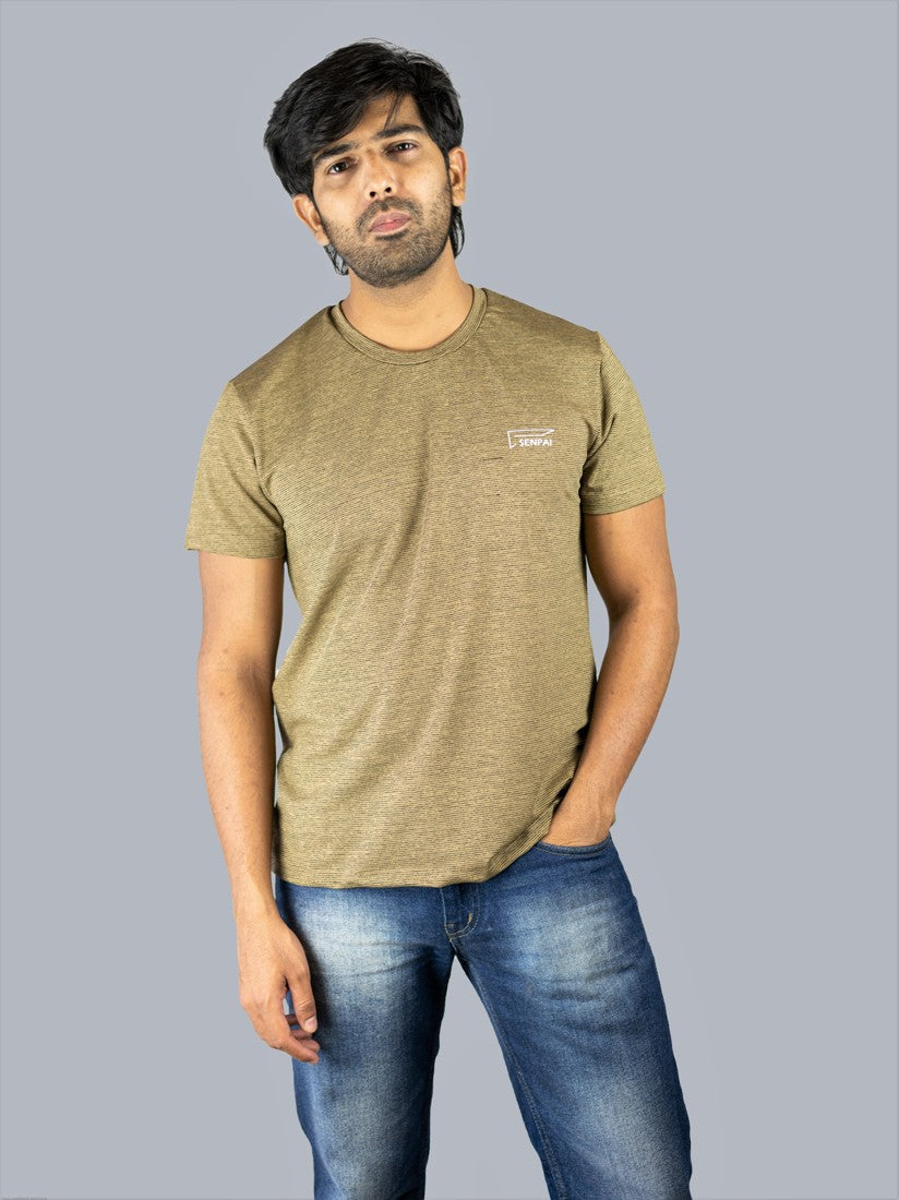 Men Brown Dry-Fit Round Neck T-Shirt