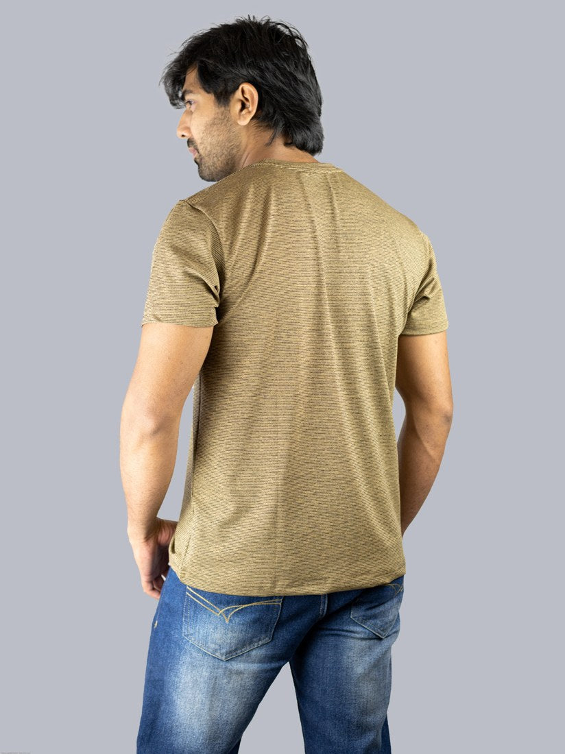 Men Brown Dry-Fit Round Neck T-Shirt