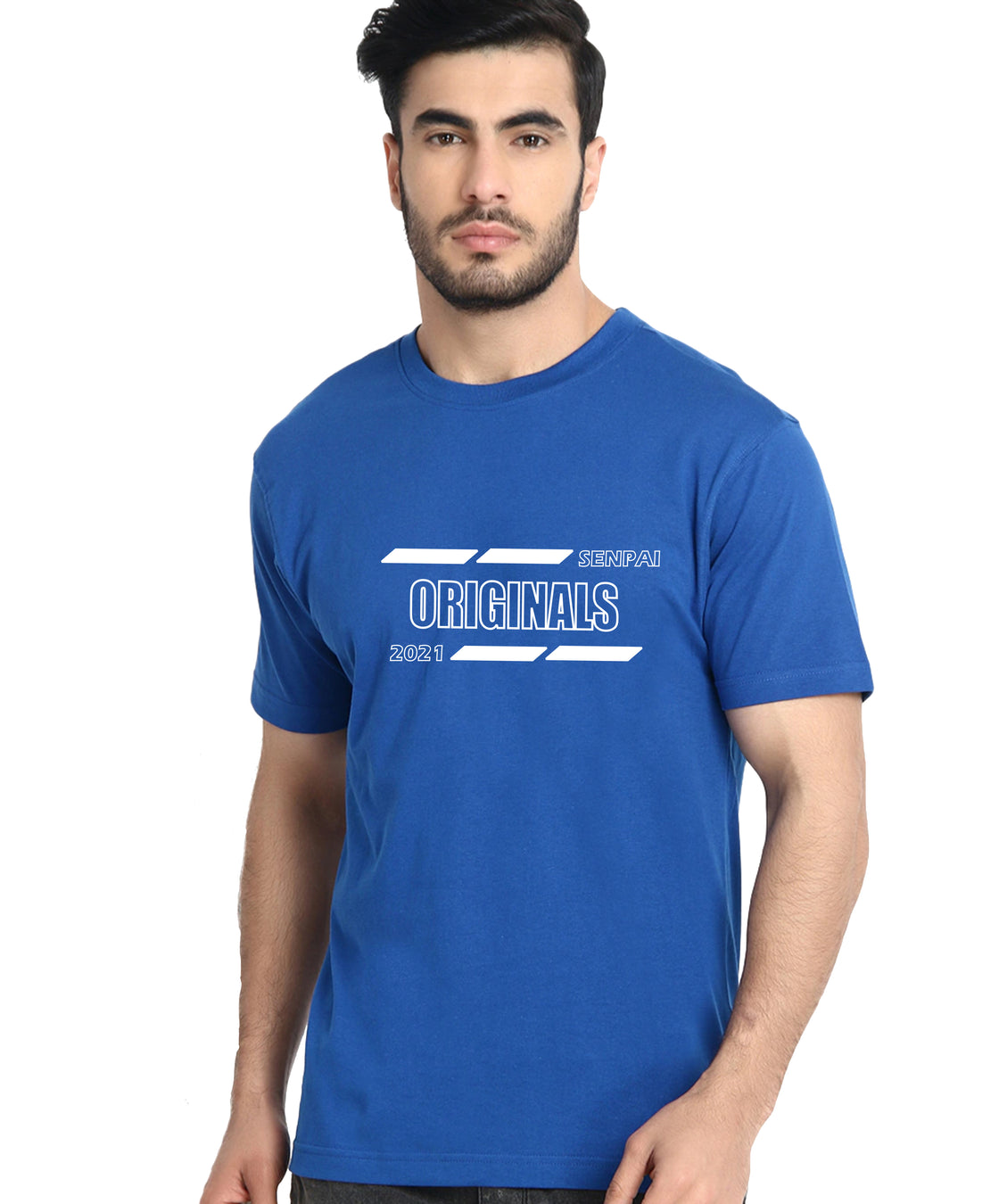 Men's Casual Wear Blue-T-Shirt.