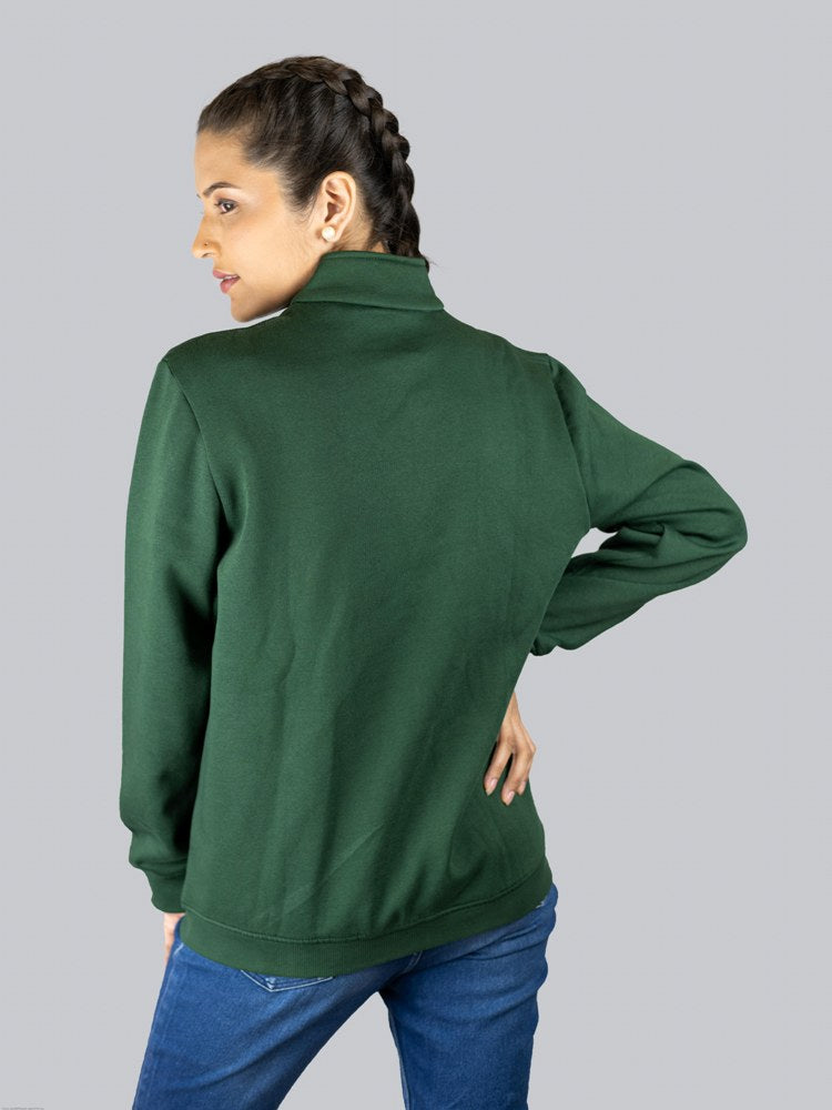 Women Solid Green Cotton Jacket