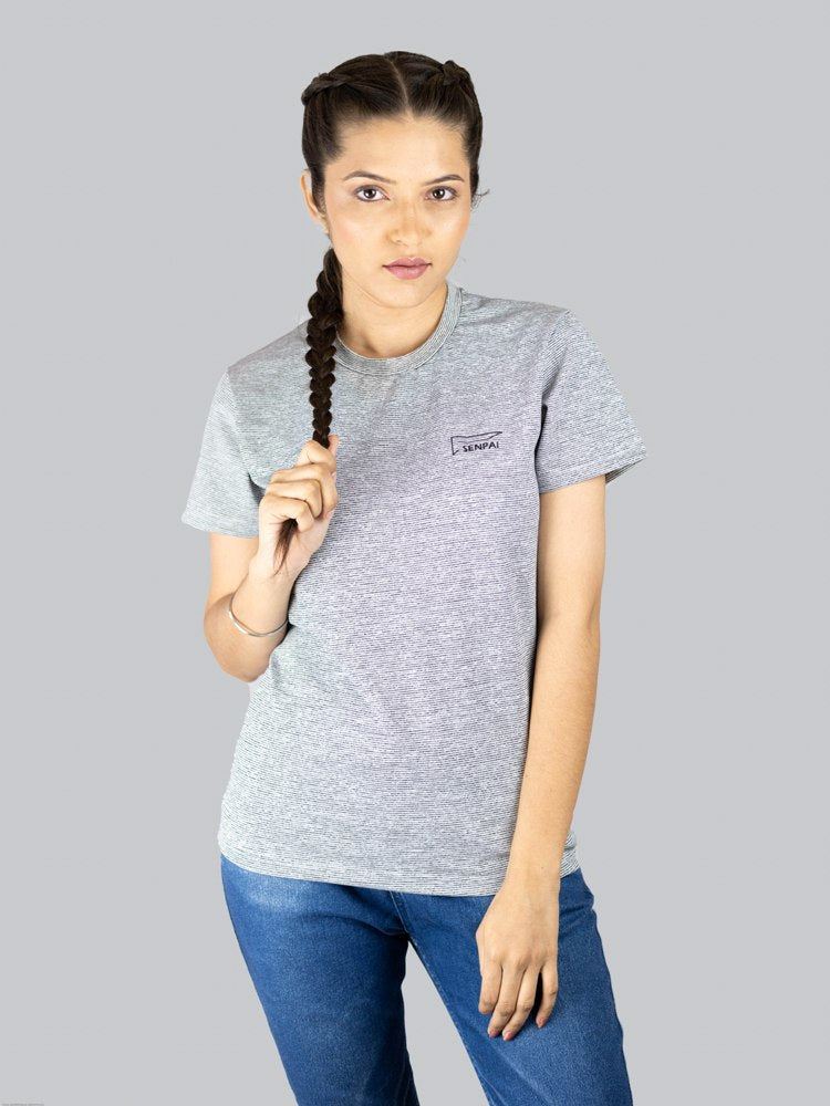 Women Grey Dry-Fit Round Neck T-Shirt