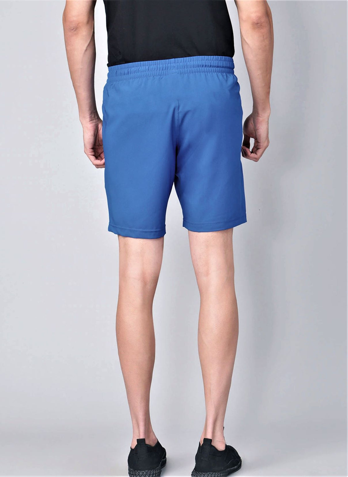 Men Blue Polyester Gym Shorts
