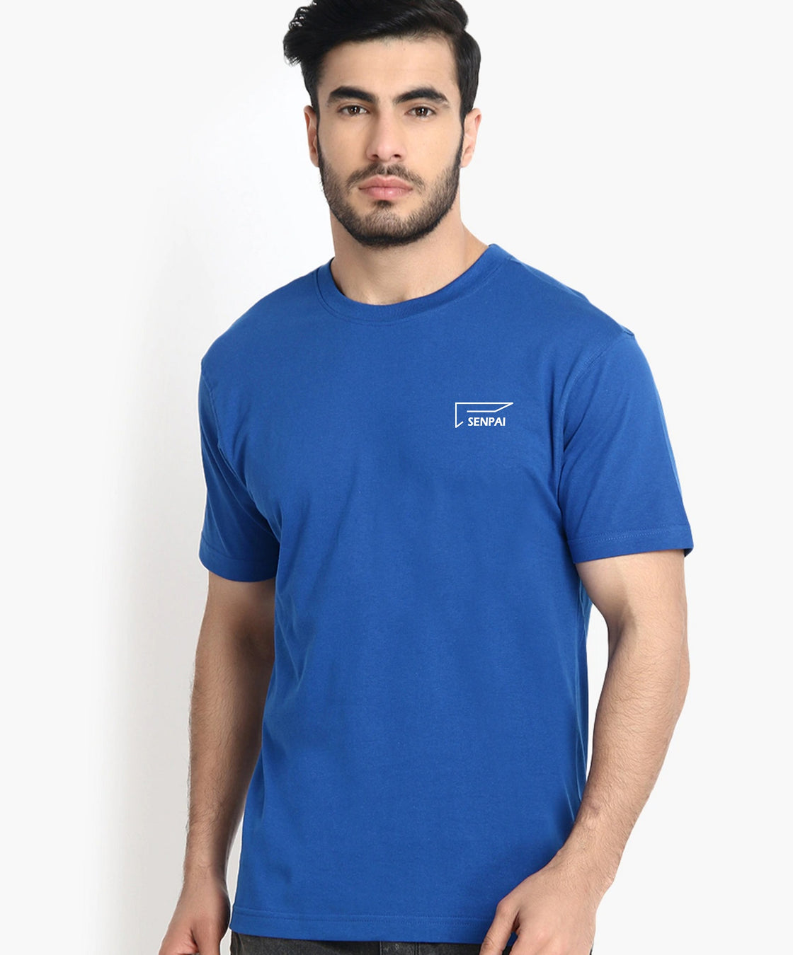Men’s Sports Wear Round Neck Blue T-Shirt