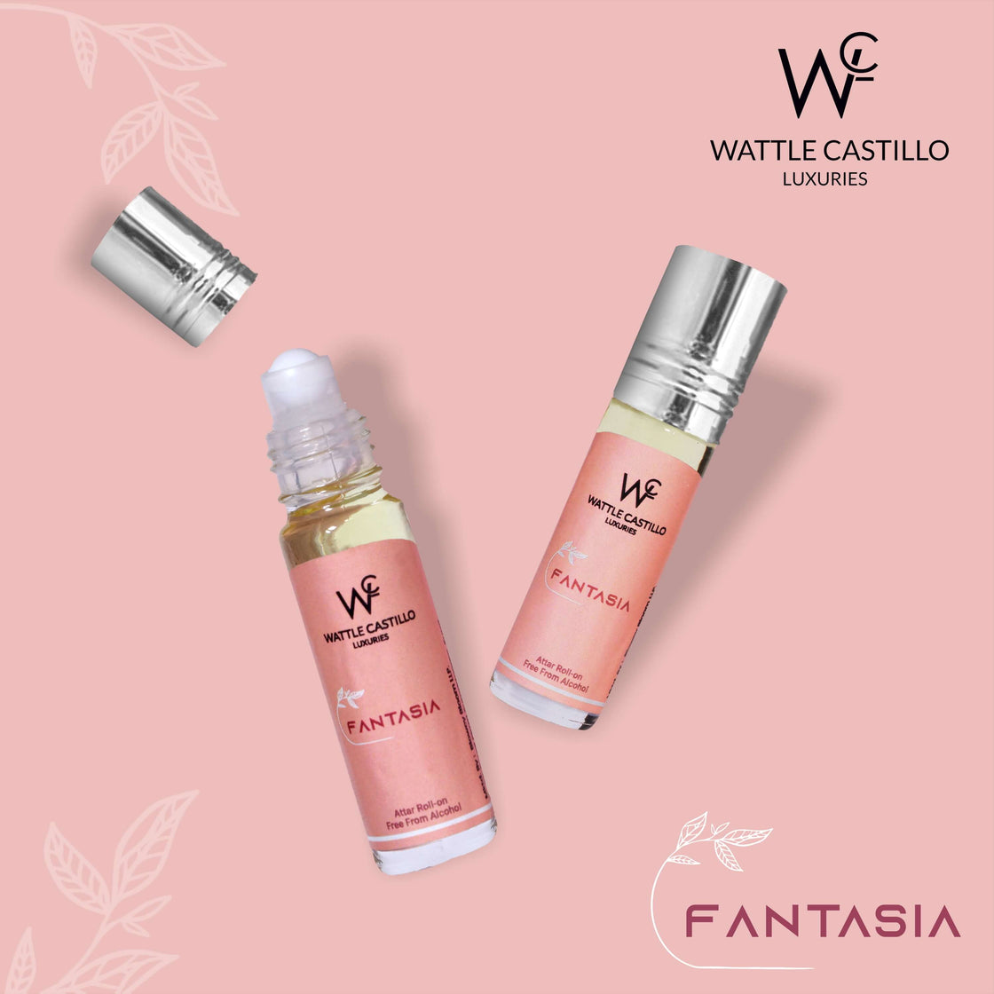 Wattle Castillo Fantasia And Scorch Premium Luxury 100% Non Alcoholic Long Lasting Roll On Attar Combo Perfume For Unisex - Wattle Castillo