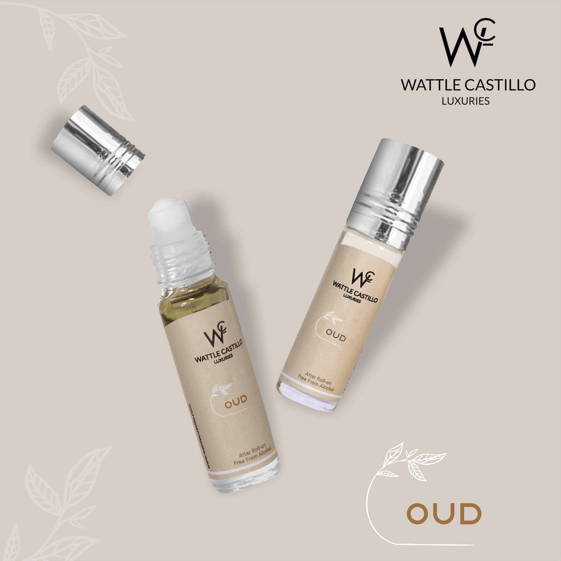 Wattle Castillo Scorch And Oud Premium Luxury 100% Non Alcoholic Long Lasting Roll On Attar Combo Perfume For Unisex - Wattle Castillo