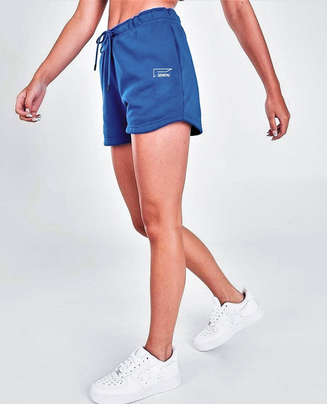 Women Blue Polyester Shorts