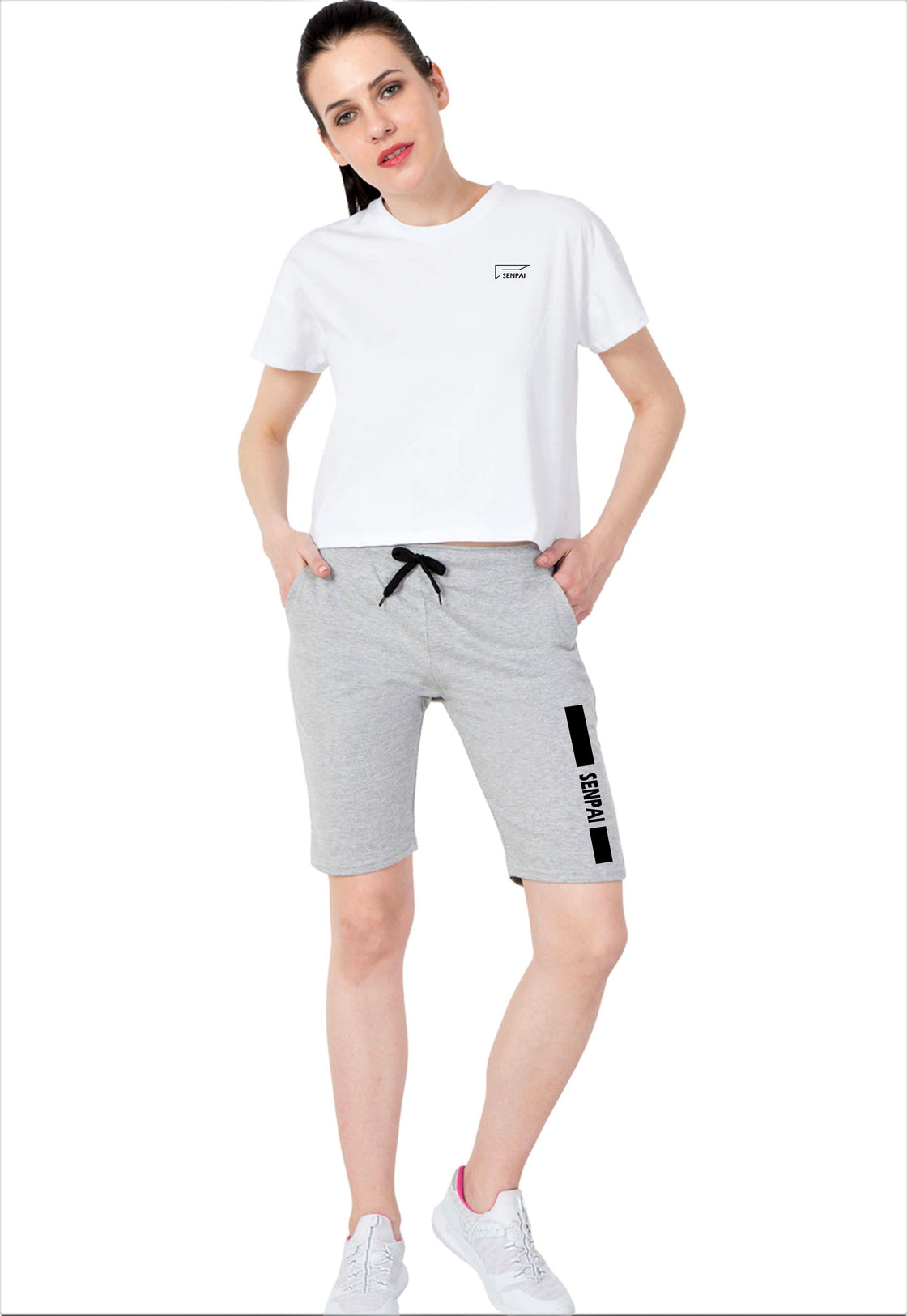 Women Grey PC Shorts